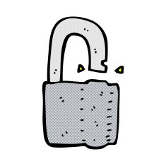 comic cartoon padlock