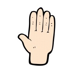 comic cartoon open hand