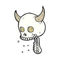 comic cartoon spooky skull N4