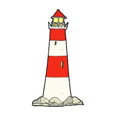 comic cartoon light house