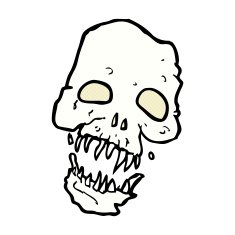 comic cartoon scary skull