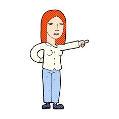 comic cartoon woman pointing N2