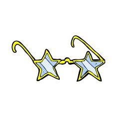 comic cartoon star glasses