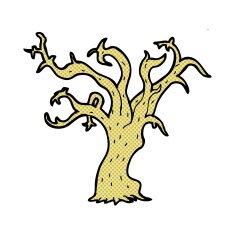 comic cartoon winter tree N2
