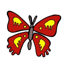 comic cartoon butterfly