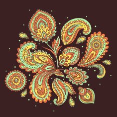 Beautiful Indian paisley ornament N3