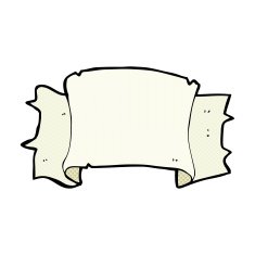 comic cartoon heraldry scroll banner