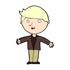 comic cartoon man in casual jacket