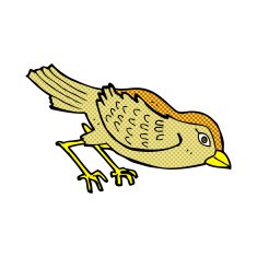 comic cartoon garden bird N2