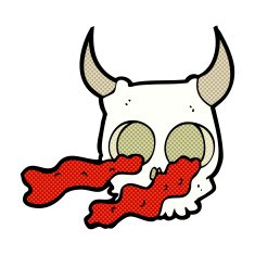 comic cartoon halloween skull