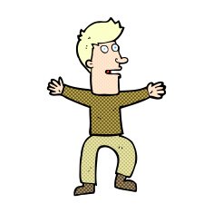 comic cartoon startled man N2