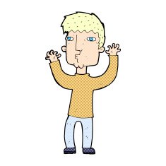 comic cartoon anxious man