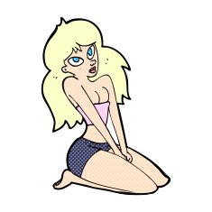 comic cartoon woman in skimpy clothing