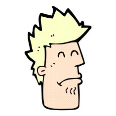 comic cartoon man feeling sick