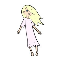 comic cartoon ghost like girl