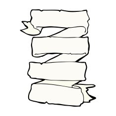 comic cartoon heraldic scroll banner