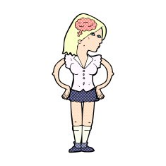comic cartoon intelligent woman