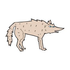 comic cartoon wolf