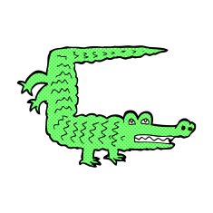 comic cartoon crocodile N3