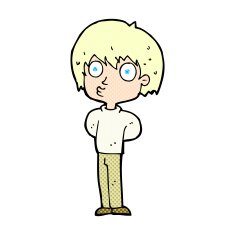 comic cartoon impressed boy