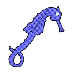 comic cartoon sea horse