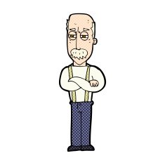 comic cartoon annoyed old man N2