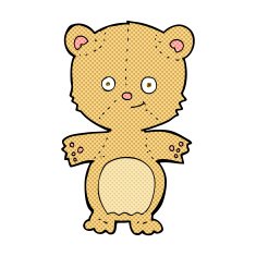 comic cartoon happy teddy bear