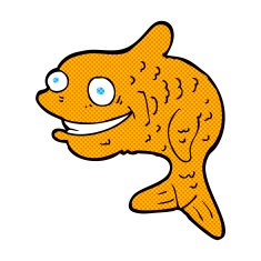 comic cartoon happy fish