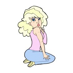 Comic cartoon woman posing free image download