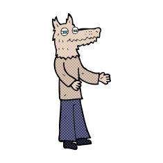 comic cartoon wolf man N2