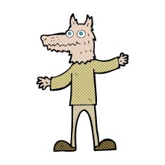 comic cartoon wolf man N3