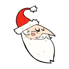 comic cartoon santa face