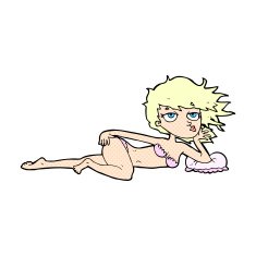 comic cartoon woman posing in underwear
