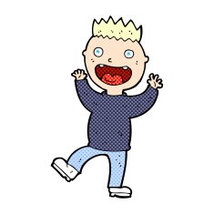 comic cartoon crazy happy man