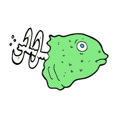 comic cartoon fish head N2