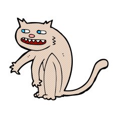 comic cartoon happy cat