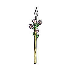 comic cartoon flowering spear
