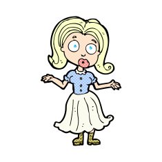 comic cartoon confused girl