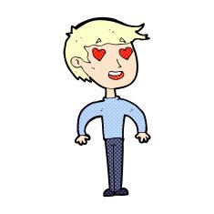 comic cartoon man in love
