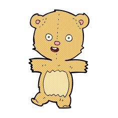 comic cartoon dancing teddy bear