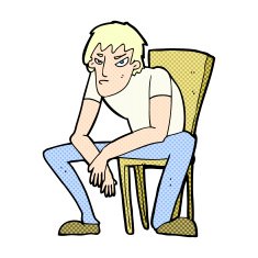 comic cartoon dejected man