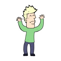 comic cartoon stresssed man