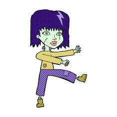 comic cartoon zombie girl