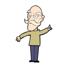 comic cartoon old man telling story