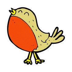 comic cartoon christmas robin