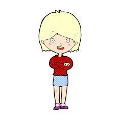 comic cartoon happy woman N7