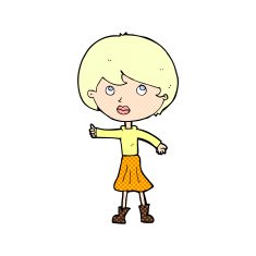 comic cartoon woman asking question