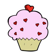 comic cartoon cupcake