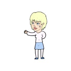 comic cartoon woman with sticking plaster on face