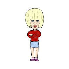 comic cartoon annoyed woman N8